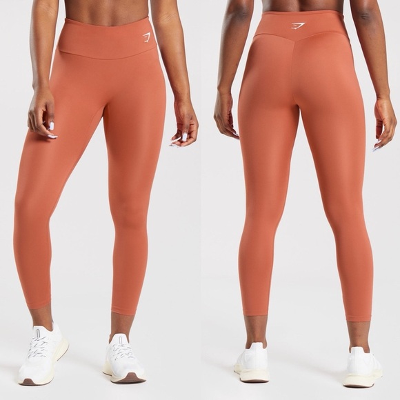 Gymshark Training Leggings Sz Small Persimmon Red Orange Gym Lift Train.  18 - Picture 1 of 8